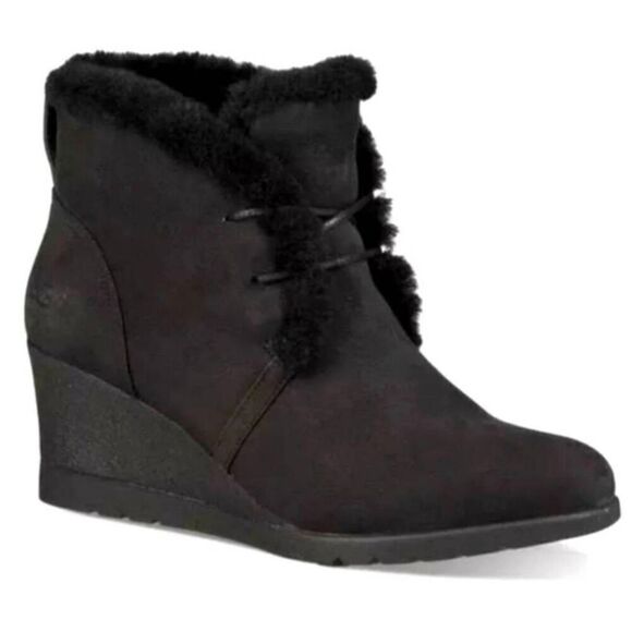UGG Jeovana Shearling Wedge Boot Size 10 - Picture 1 of 8
